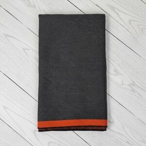 100%Wool Charcoal Gray and Orange Scarf Made in Italy 68"x 16"
